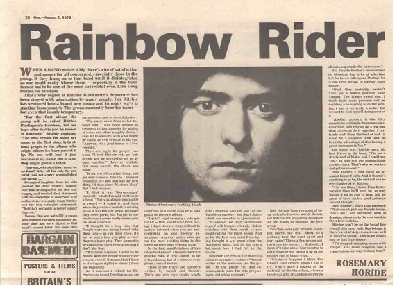Музыка и музыканты: Ritchie Blackmore's Rainbow