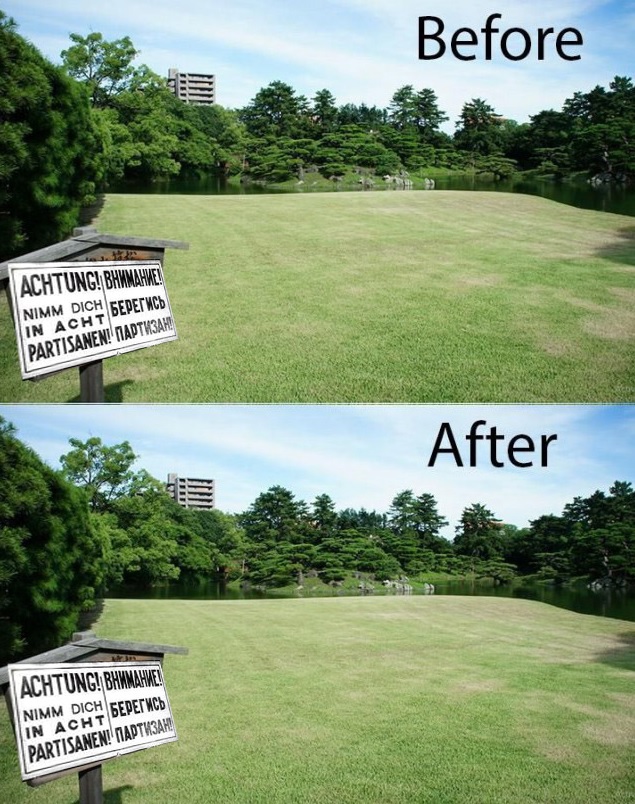 Челлендж по уборке мусора в японском парке. До и после