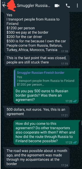 Как организуется трафик беженцев в Финляндию