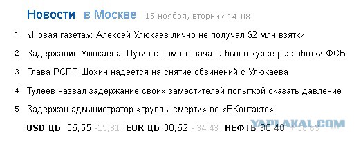 Задержан глава Минэкономразвития Алексей Улюкаев