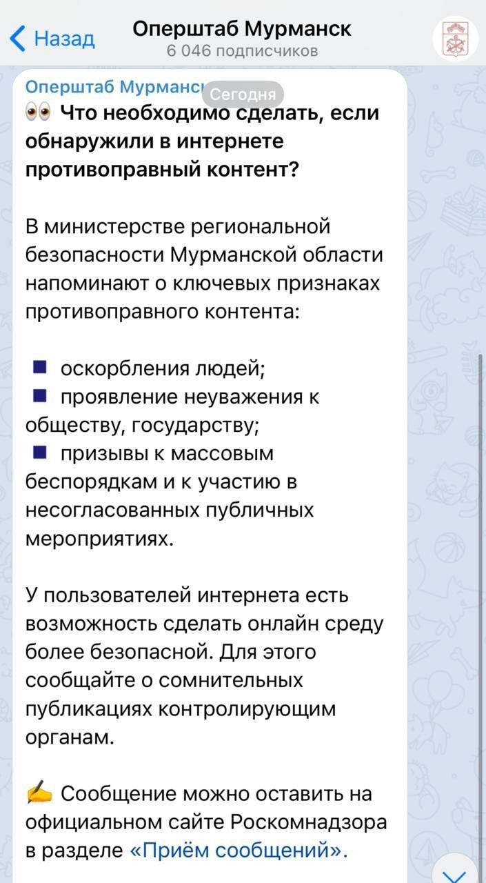 Власти Мурманской области призвали доносить на «проявления неуважения к государству»