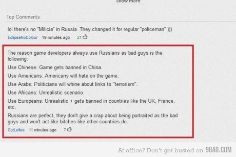 Почему русские - враги в играх?