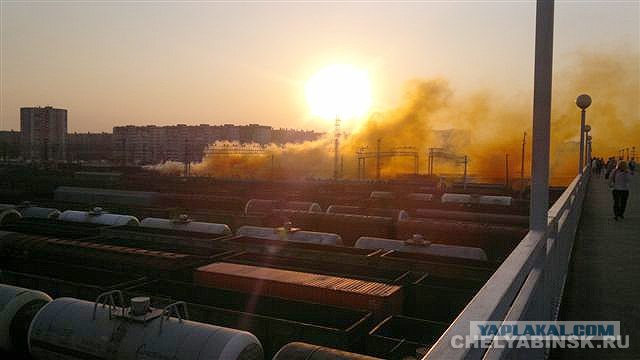В Челябинске утром горел вагон с бромом
