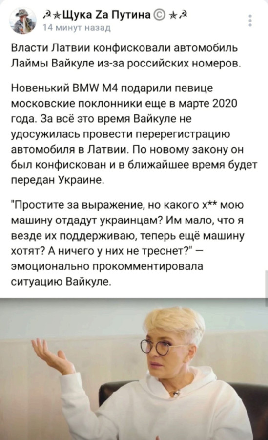 "Извенения и покаяние". Вайкуле назвала свои условия выступления перед россиянами