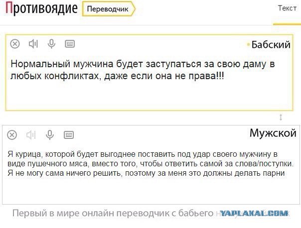 Переводчик с женского на мужской