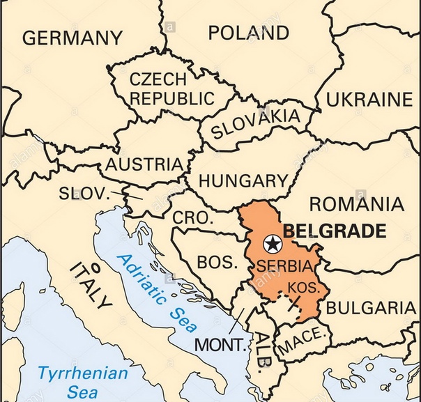 Сербия политическая карта