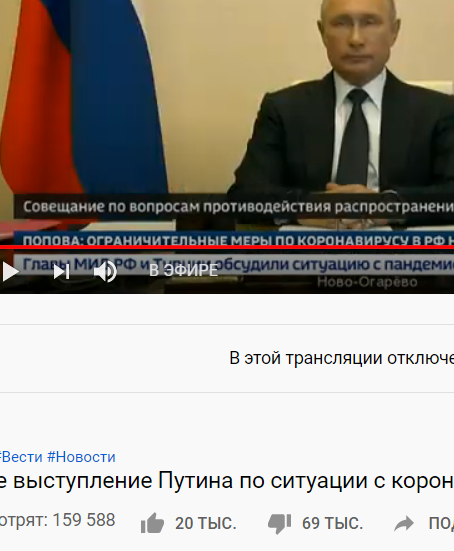 Большое выступление Путина по ситуации с коронавирусом. Прямая трансляция