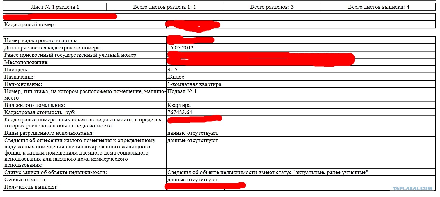 Продается квартира на 1-м этаже, а по справке ЕГРН этои подвал. План не  совпадает. - ЯПлакалъ