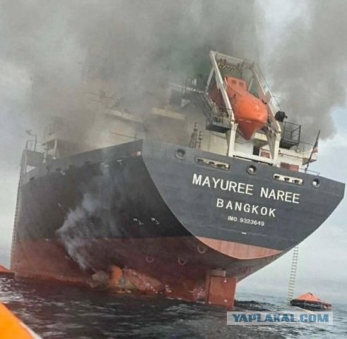 Коммерческое судно под флагом Таиланда загорелось после удара в Ормузском проливе у побережья Омана