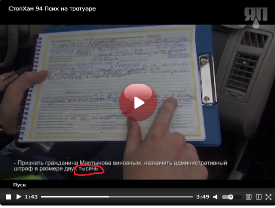 СтопХам 94 Псих на тротуаре