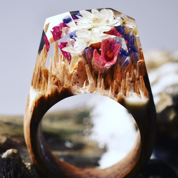 Кольца ручной работы "Темный лес"