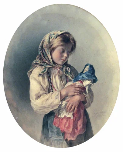 Живопись. Девочки и куклы