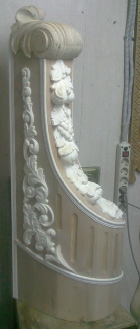 Изготовление заходного столба на лестницу