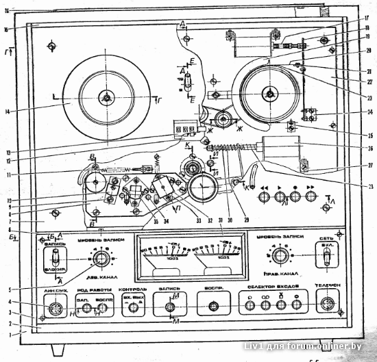 Лентопротяжный механизм кассетного магнитофона схема