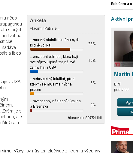 75% граждан Чехии проголосовали бы