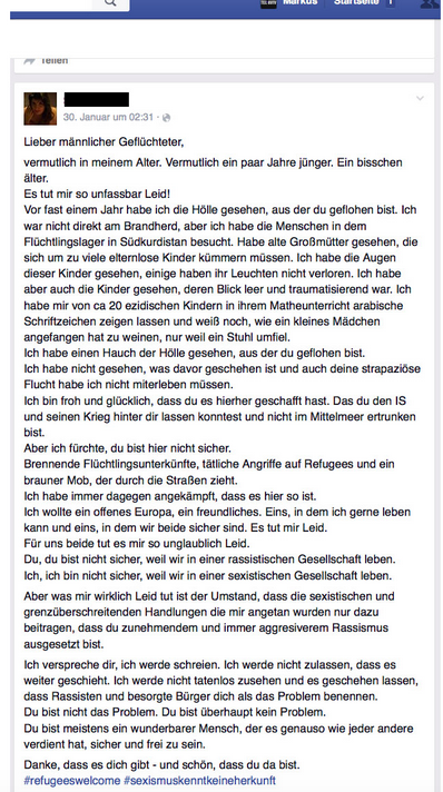 Изнасилованная "беженцами" ультралевая немка извинилась перед насильниками