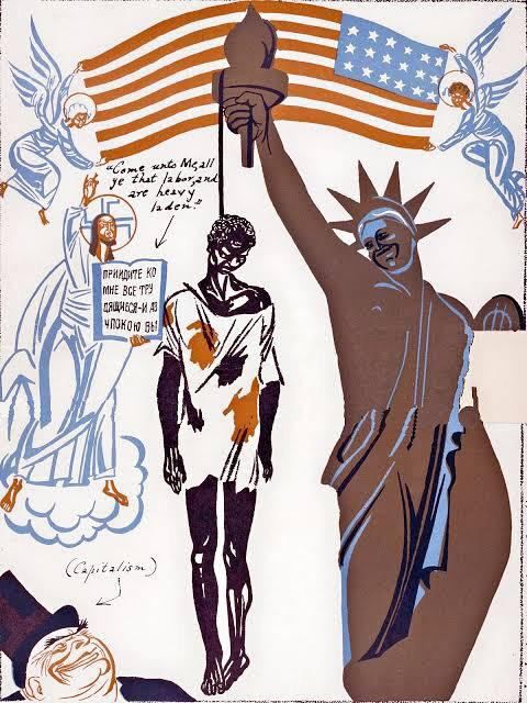 Протесты и погромы в США в зарубежной карикатуре