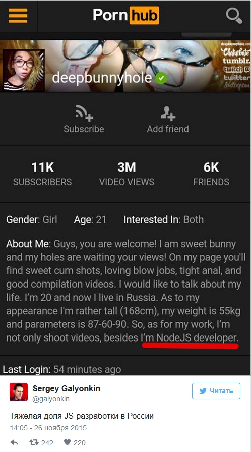 Программистка и карьера начинающей порноактрисы