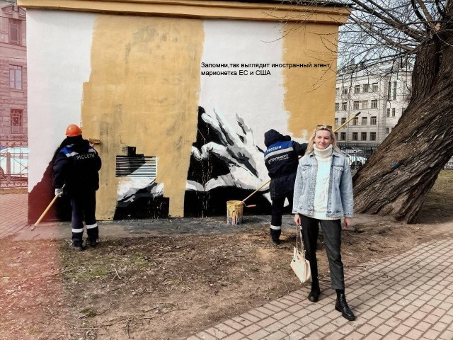 Граффити с Навальным появилось в Петербурге на пару часов - закрасили спешно нафик