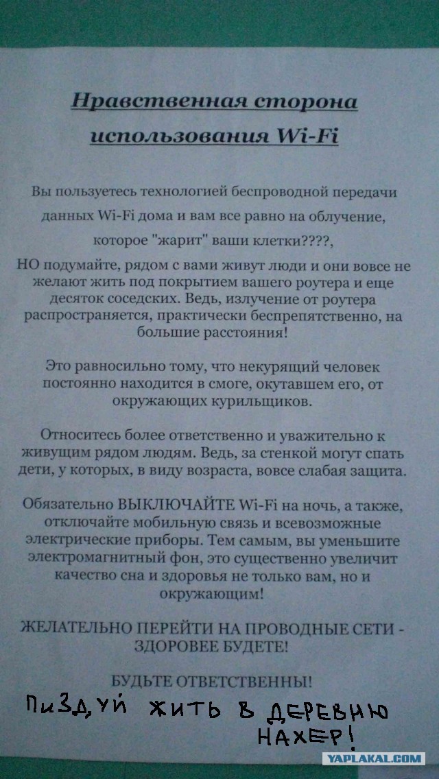 Объявление в моём подъезде