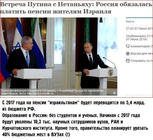 Путин заявил, что считает Израиль русскоязычным государством