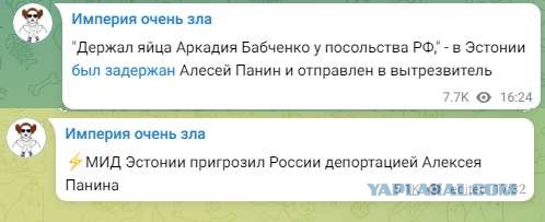 Панина арестовали в столице Эстонии