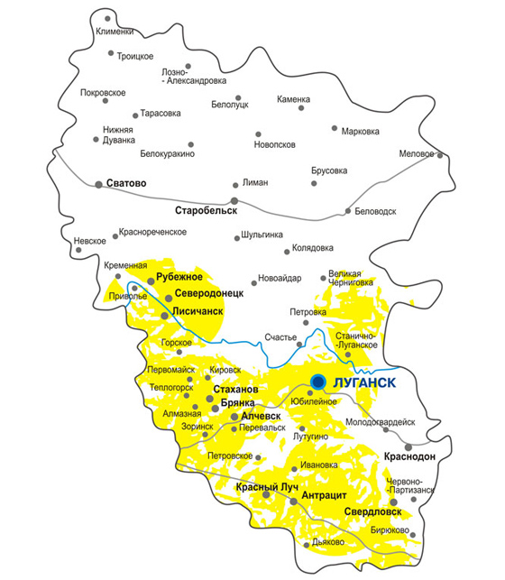 Поселок луганский карта. Карта Луганской области подробная с городами и поселками. Луганская область на карте с городами и поселками. Луганская обл карта подробная. Карта Луганской области с поселками.