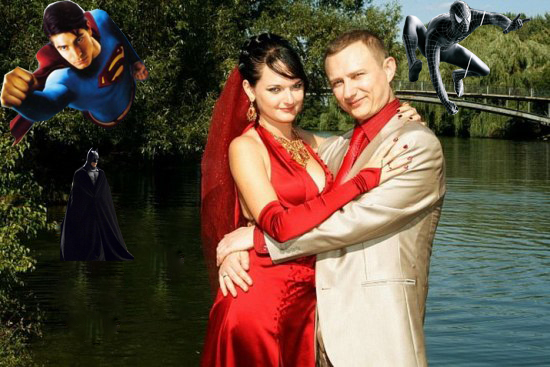 Романтический фон на свадебном фото