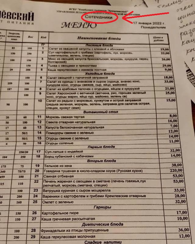Свежее меню из Госдумы
