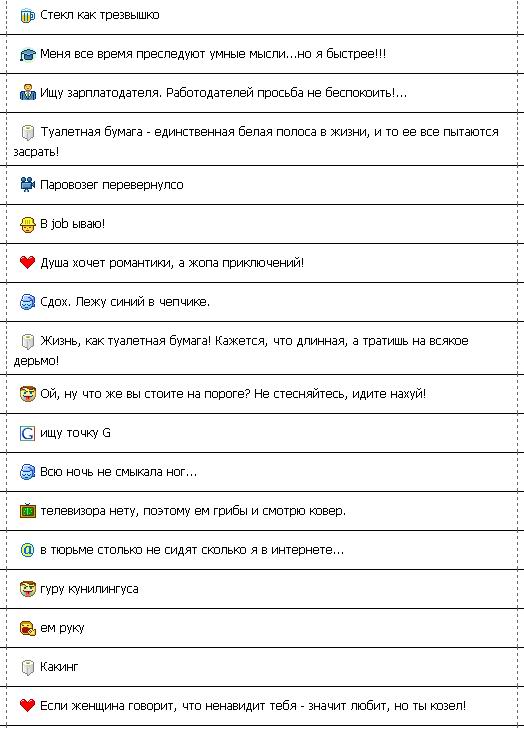 Как же мне не хватает этих статусов
