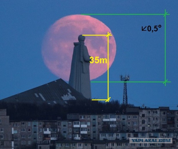 Заход луны над Мурманском