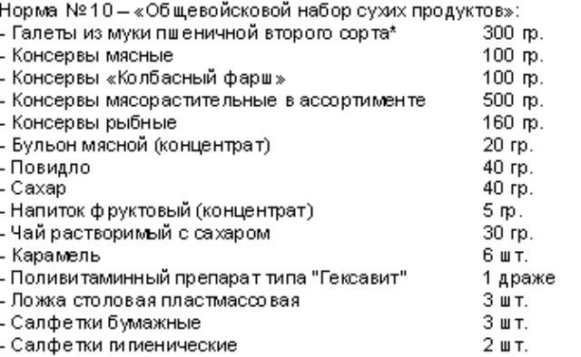 Сухпайки в ВС России, Украины и других стран