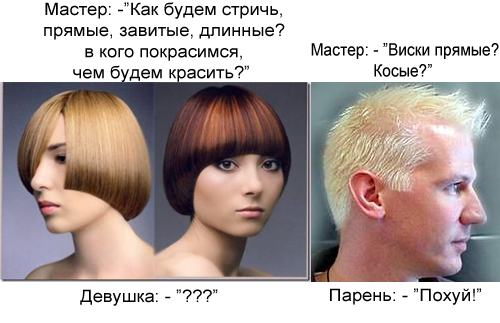 В парикмахерской: До и после...