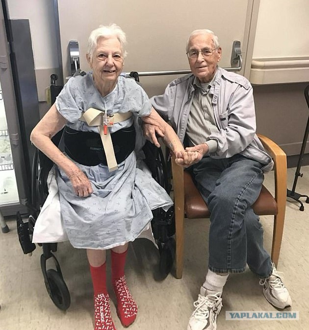 Супруги прожили вместе 62 года и умерли с разницей в 1,5 часа, взявшись за руки
