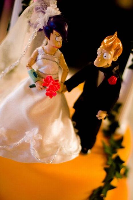 Торт на свадьбе поклонников Футурамы