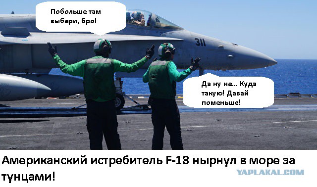 Американский истребитель F-18 с авианосца "Карл Винсон" упал в море