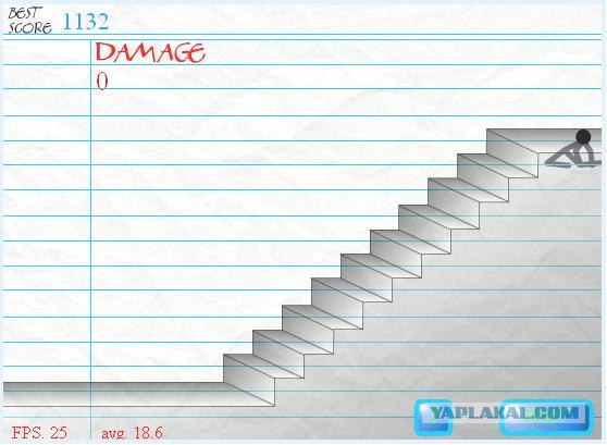 Stair Fall, падение с лестницы, * флэш игры / жесть
