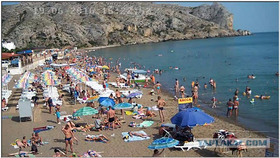 Судак (Крым). Оценка числа туристов на пляже