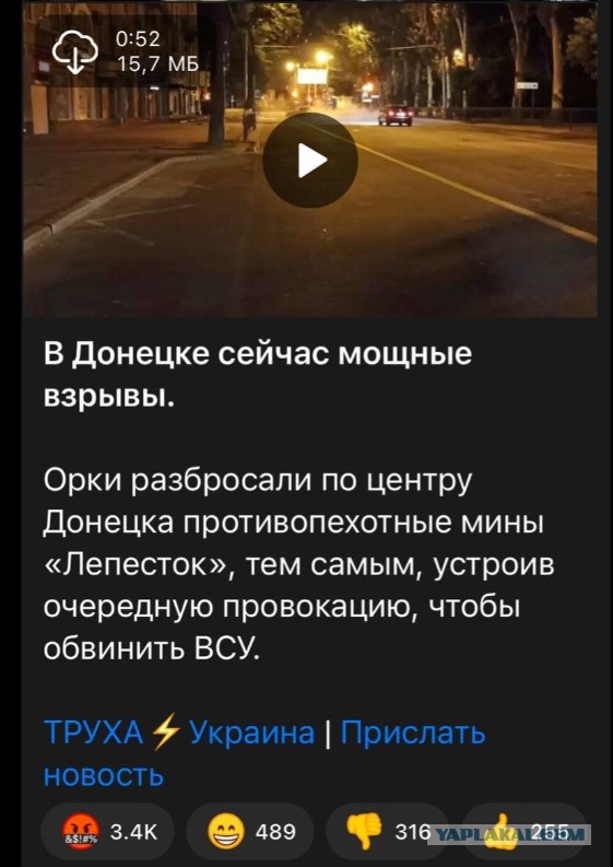 Донецк опять обсыпали лепестками