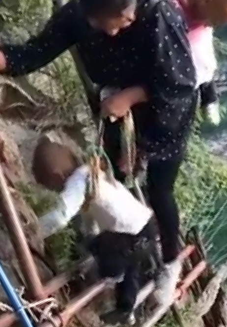 Идет домой с детьми после школы