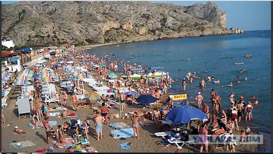 Судак (Крым). Оценка числа туристов на пляже