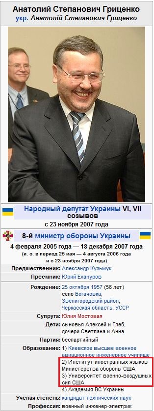 Гриценко подставляет украинскую армию под удар