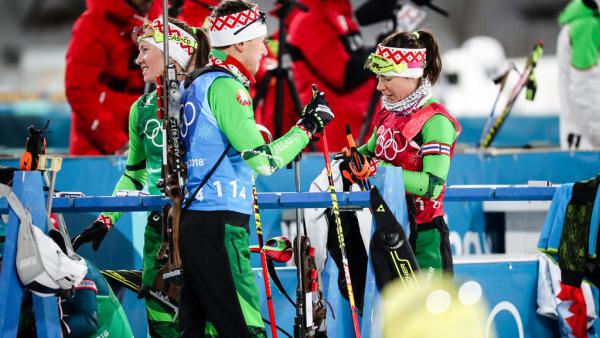 Женская сборная Беларуси по биатлону стала победительницей эстафеты на ОИ-2018