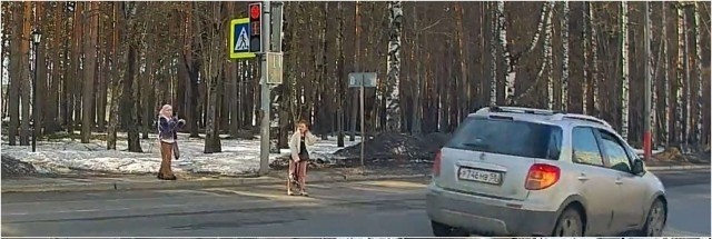 Две внимательные девочки на переходе