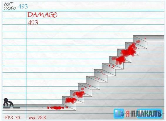 Stair Fall, падение с лестницы, * флэш игры / жесть