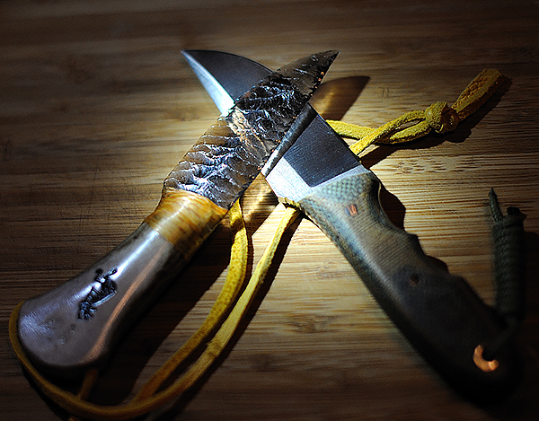Нож из вулканического стекла и рога