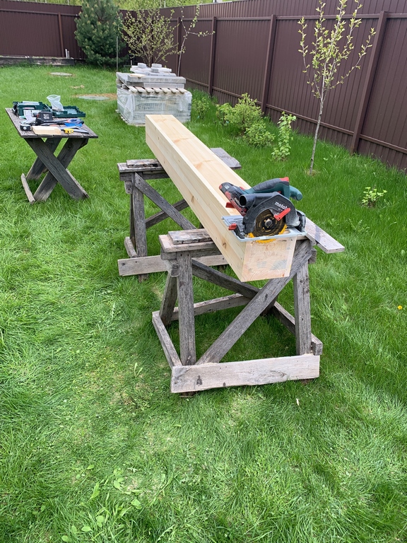 Навес для авто из бруса своими руками