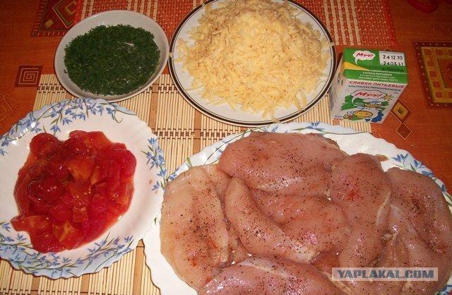 Курица под сырной подушкой