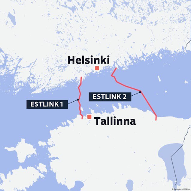 На подводном электрокабеле Estlink 2 в Балтийском море, подающем электрику между Финляндией и Эстонией, произошла авария