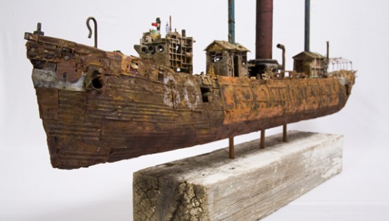 Модели древних судов из вторсырья